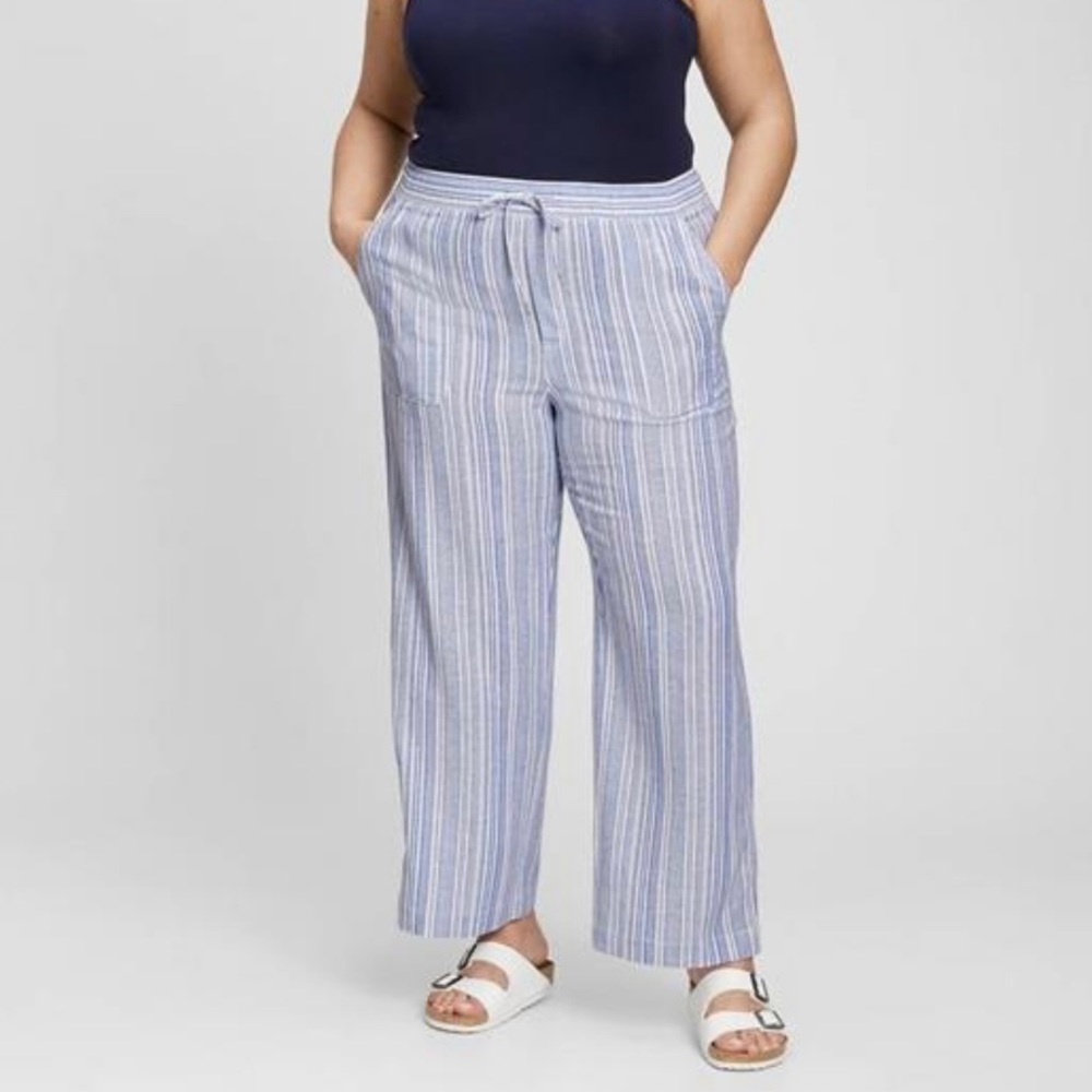 Gap High Rise Linen Pull-On Utility Pants